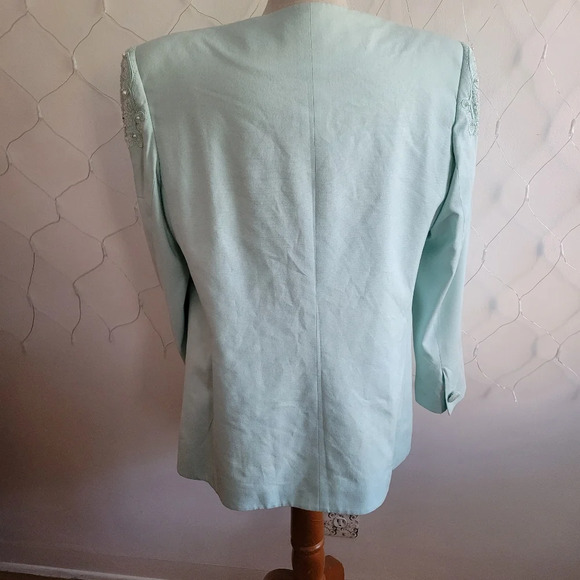 - Vintage Nolan Miller Oversized Beaded Blazer Jacket / Size 16 - Picture 5 of 8